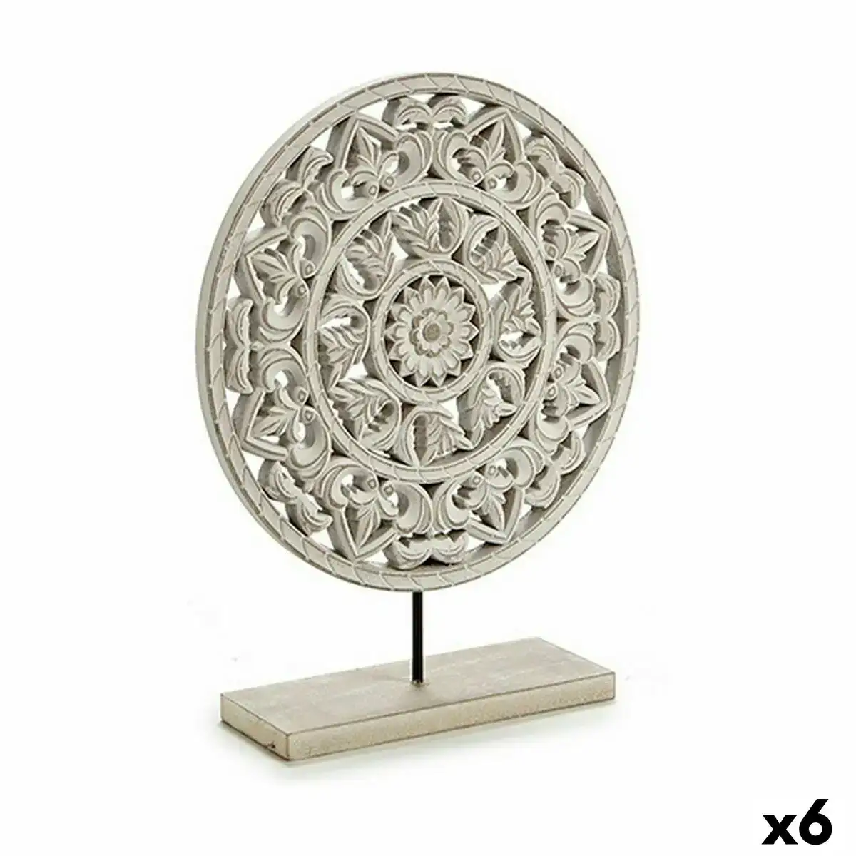 Figurine decorative mandala blanc 30 x 36 x 7 cm 6 unites _1075. DIAYTAR COTE D'IVOIRE - Là où Vos Rêves Prendent Forme. Plongez dans notre catalogue diversifié et trouvez des produits qui enrichiront votre quotidien, du pratique à l'exceptionnel.