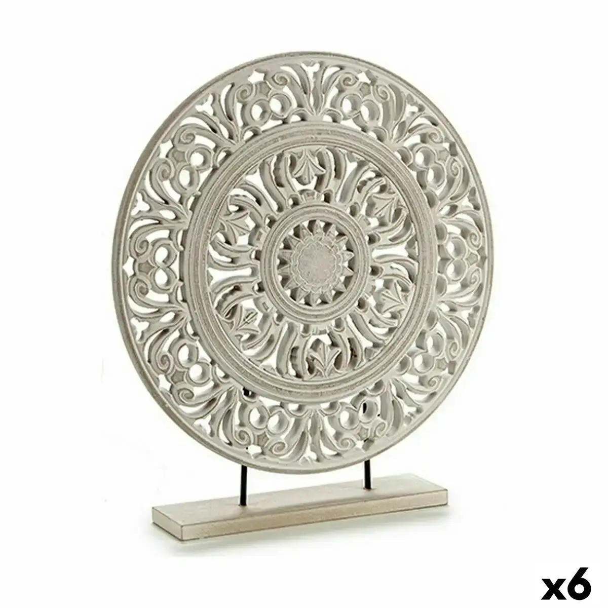 Figurine decorative mandala blanc 7 x 49 x 44 cm 6 unites _1293. DIAYTAR COTE D'IVOIRE - Là où la Qualité se Marque d'une Touche Côte d'Ivoireaise. Naviguez à travers notre boutique en ligne et choisissez des produits qui allient excellence et tradition.