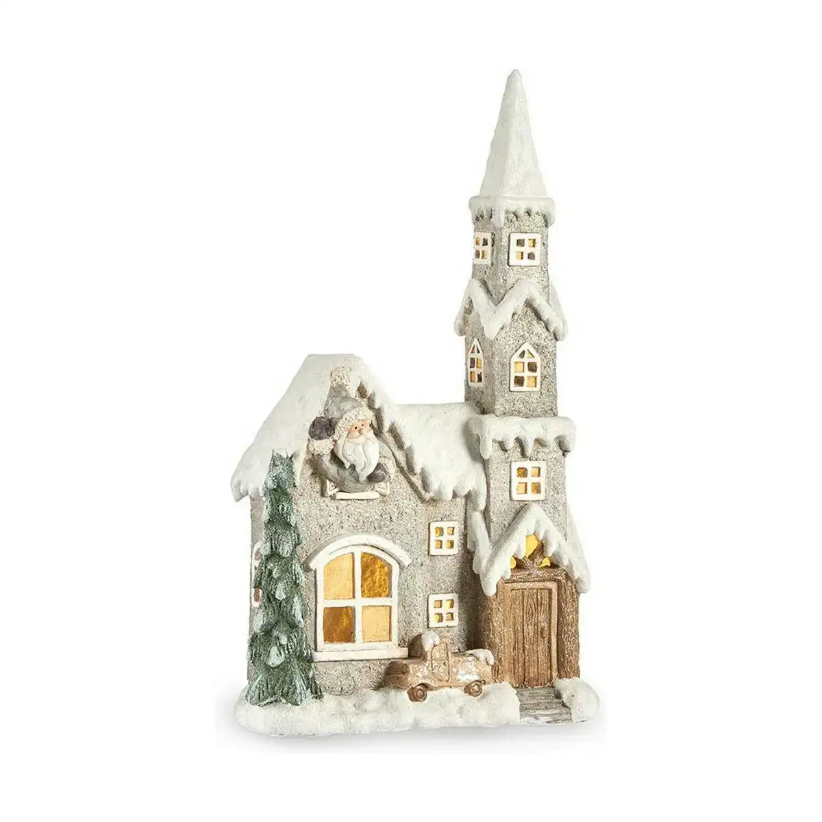 Figurine decorative musique noel lumiere led maison 17 x 66 x 39 cm gris marron blanc vert magnesium_8331. DIAYTAR COTE D'IVOIRE - Votre Destination pour un Shopping Réfléchi. Découvrez notre gamme variée et choisissez des produits qui correspondent à vos valeurs et à votre style de vie.