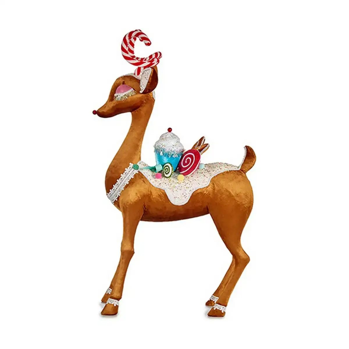 Figurine decorative noel 35 x 105 x 58 cm marron synthetique_9769. DIAYTAR COTE D'IVOIRE - Votre Destination pour un Shopping Réfléchi. Découvrez notre gamme variée et choisissez des produits qui correspondent à vos valeurs et à votre style de vie.