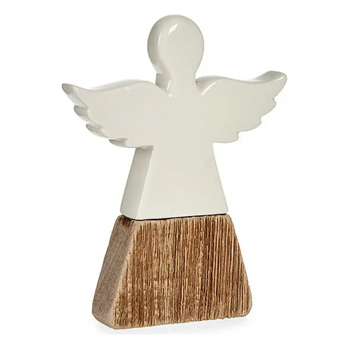 Figurine decorative noel ange 2 5 x 18 x 15 cm ceramique bois marron blanc_1589. DIAYTAR COTE D'IVOIRE - L'Équilibre Parfait entre Tradition et Modernité. Explorez notre collection pour trouver des produits qui incarnent la culture et la contemporanéité du Côte d'Ivoire.
