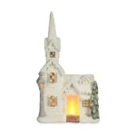 Figurine decorative noel lumiere led maison 11 x 53 x 28 5 cm blanc polyresine_1486. DIAYTAR COTE D'IVOIRE - Votre Escale Shopping incontournable. Explorez notre boutique en ligne et dénichez des trésors qui reflètent la richesse culturelle et la modernité du Côte d'Ivoire.