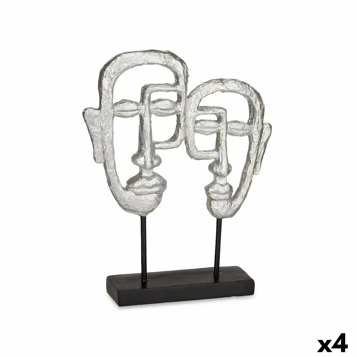 Figurine decorative visage argente 27 x 32 5 x 10 5 cm 4 unites _3175. DIAYTAR COTE D'IVOIRE - Où Choisir est un Plaisir. Explorez notre boutique en ligne et choisissez parmi des produits de qualité qui satisferont vos besoins et vos goûts.