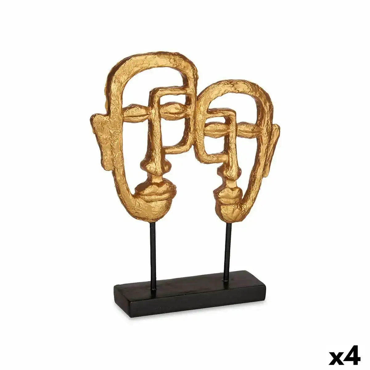 Figurine decorative visage dore 27 x 32 5 x 10 5 cm 4 unites _5496. DIAYTAR COTE D'IVOIRE - Où Choisir est un Acte d'Amour pour le Côte d'Ivoire. Explorez notre boutique en ligne et choisissez des articles qui célèbrent la culture et l'artisanat du pays.