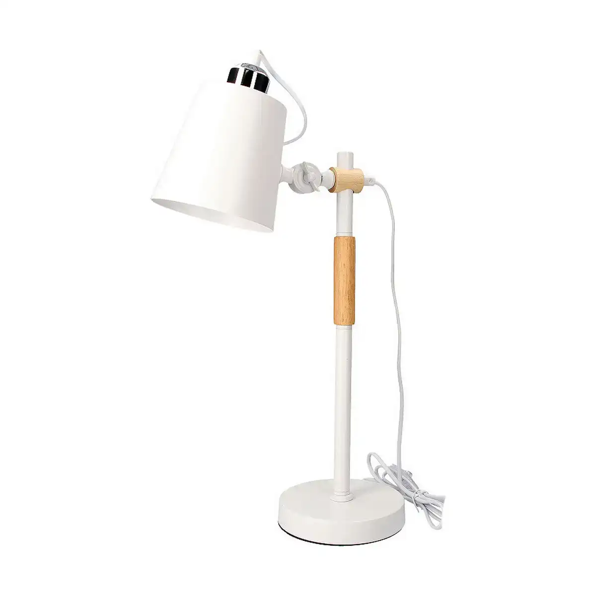 Flexo lampe de bureau edm blanc vintage metal bois 60 w o 15 x 54 cm _6004. Plongez dans l'Univers de DIAYTAR COTE D'IVOIRE - Où la Qualité et la Diversité se rencontrent. Parcourez nos rayons virtuels pour trouver des produits répondant à tous les besoins, du confort de votre foyer.