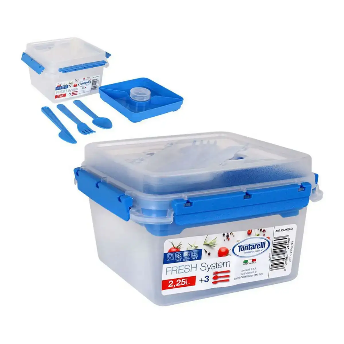 Gamelle a compartiments avec couverts tontarelli fresh system plastique 2 25 l 19 x 19 x 11 6 cm _6755. DIAYTAR COTE D'IVOIRE - Votre Passage vers l'Élégance Abordable. Explorez notre collection où chaque produit est choisi pour sa qualité et son accessibilité, incarnant ainsi l'essence du Côte d'Ivoire.