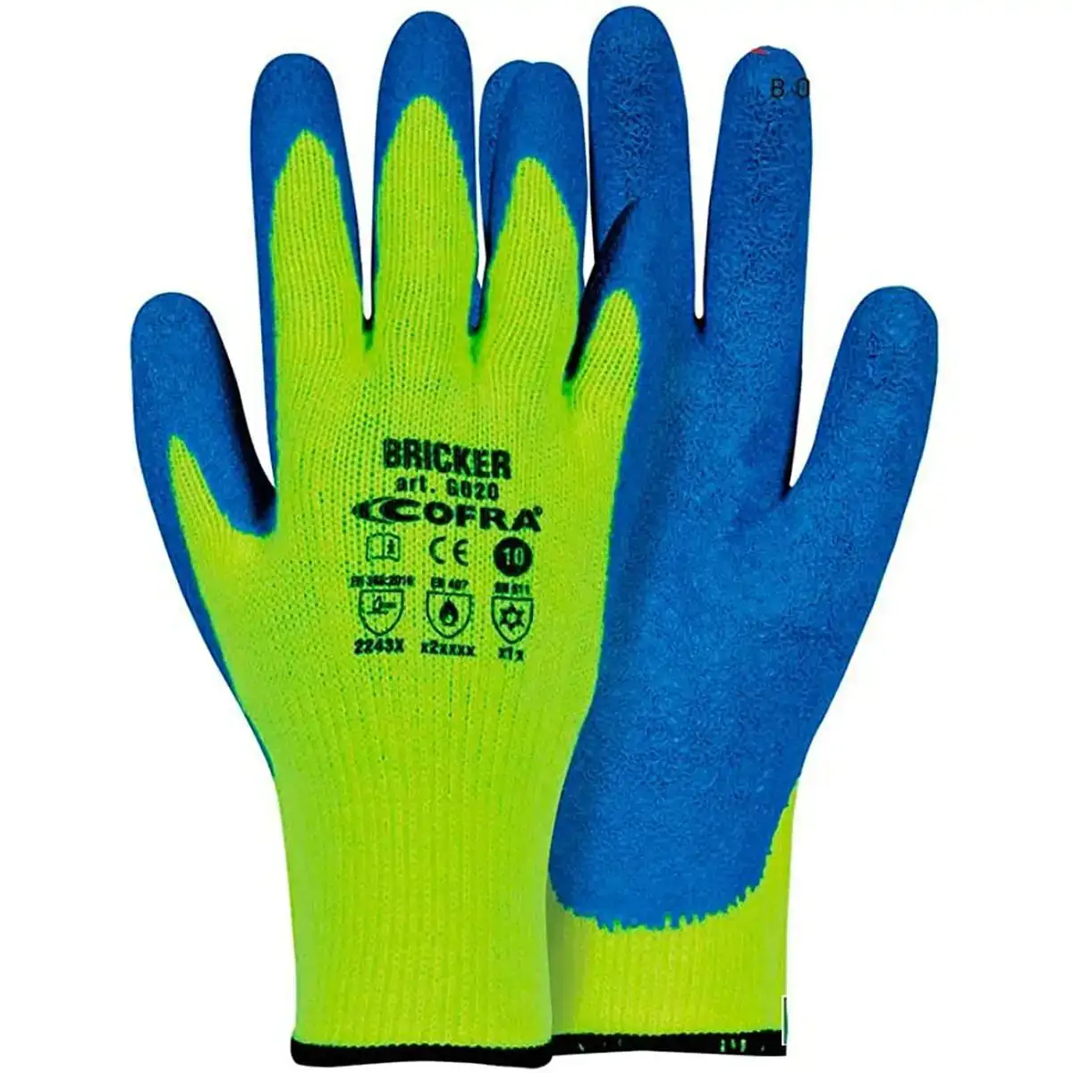 Gants de travail cofra bricker bleu jaune acrylique latex fluorescent_7746. Bienvenue sur DIAYTAR COTE D'IVOIRE - Où Chaque Article a son Histoire. Découvrez notre sélection méticuleuse de produits qui racontent l'authenticité et la beauté du Côte d'Ivoire.