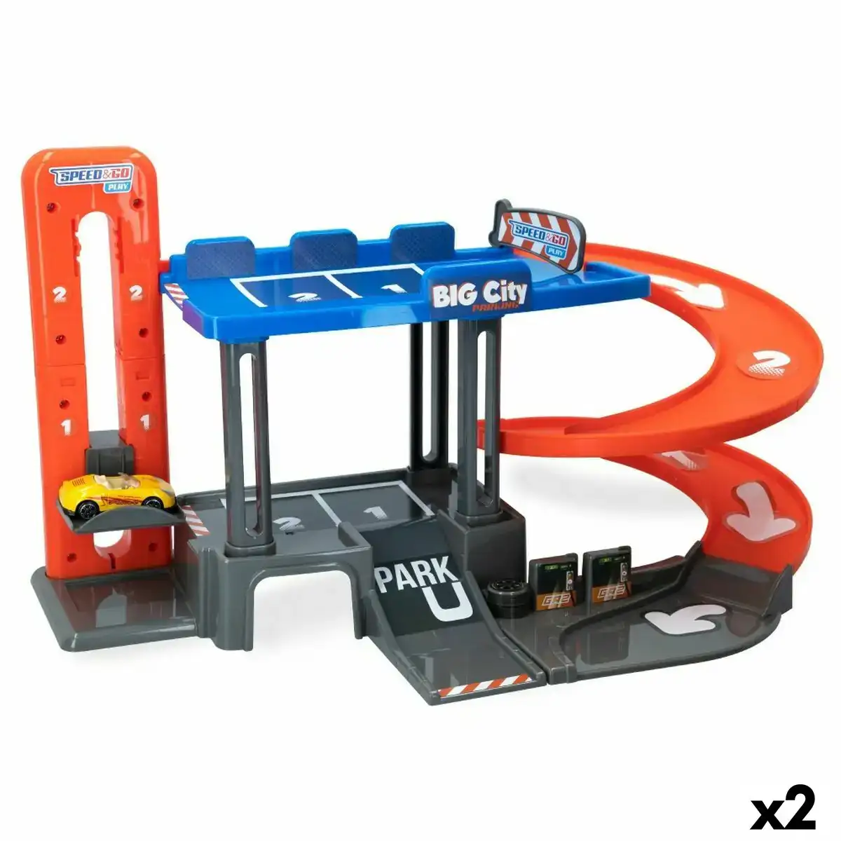 Garage parking avec vehicules speed go 2 niveaux 48 x 27 x 24 cm 2 unites _8831. DIAYTAR COTE D'IVOIRE - L'Art de Magasiner sans Limites. Naviguez à travers notre collection diversifiée pour trouver des produits qui élargiront vos horizons shopping.