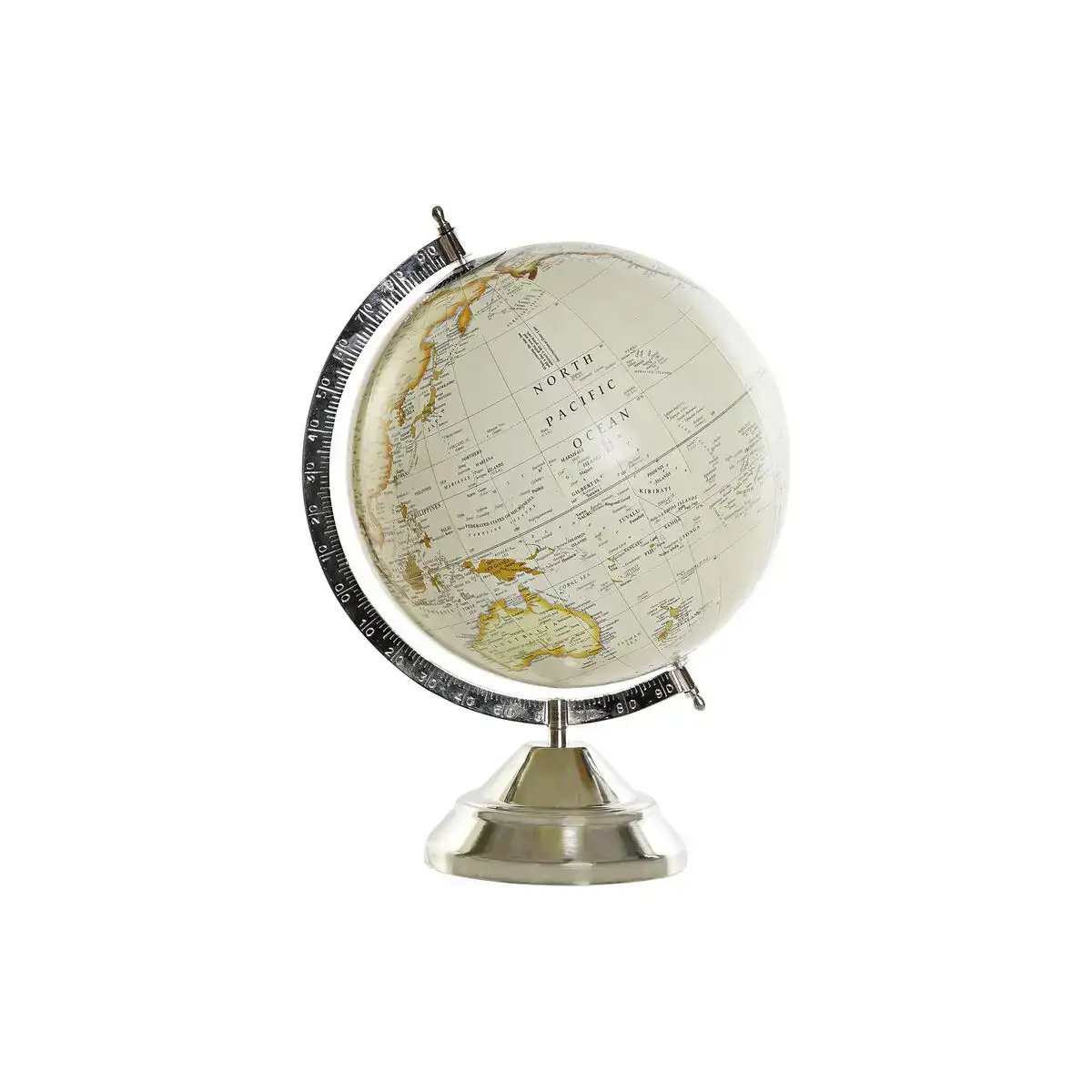 Globe terrestre dkd home decor argente beige metal 27 x 25 x 40 cm _7887. DIAYTAR COTE D'IVOIRE - Là où la Diversité Rencontre la Qualité. Parcourez notre gamme complète et trouvez des produits qui incarnent la richesse et l'unicité du Côte d'Ivoire.