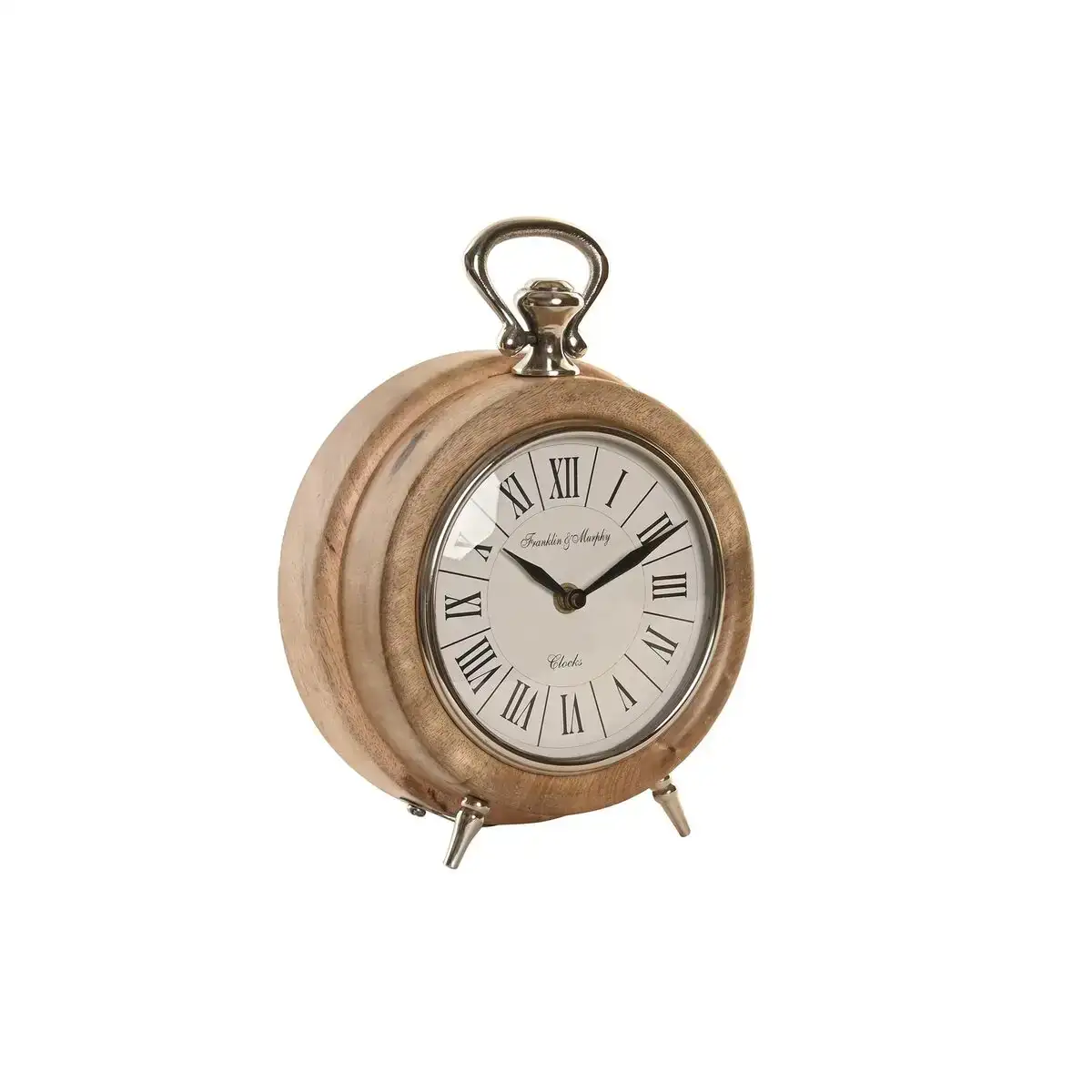 Horloge de table dkd home decor 18 x 10 5 x 24 cm naturel argente aluminium bois de manguier traditionnel_6418. Entrez dans l'Univers de DIAYTAR COTE D'IVOIRE - Votre Destination de Shopping Complète. Découvrez des produits qui reflètent la diversité et la richesse culturelle du Côte d'Ivoire, le tout à portée de clic.
