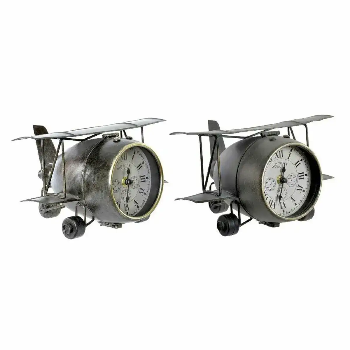 Horloge de table dkd home decor 26 x 21 x 15 cm avion verre gris vert fer 2 unites _5137. Entrez dans l'Univers de DIAYTAR COTE D'IVOIRE - Où le Choix Rencontre l'Authenticité. Explorez nos rayons virtuels et trouvez des produits qui incarnent la richesse de notre culture.
