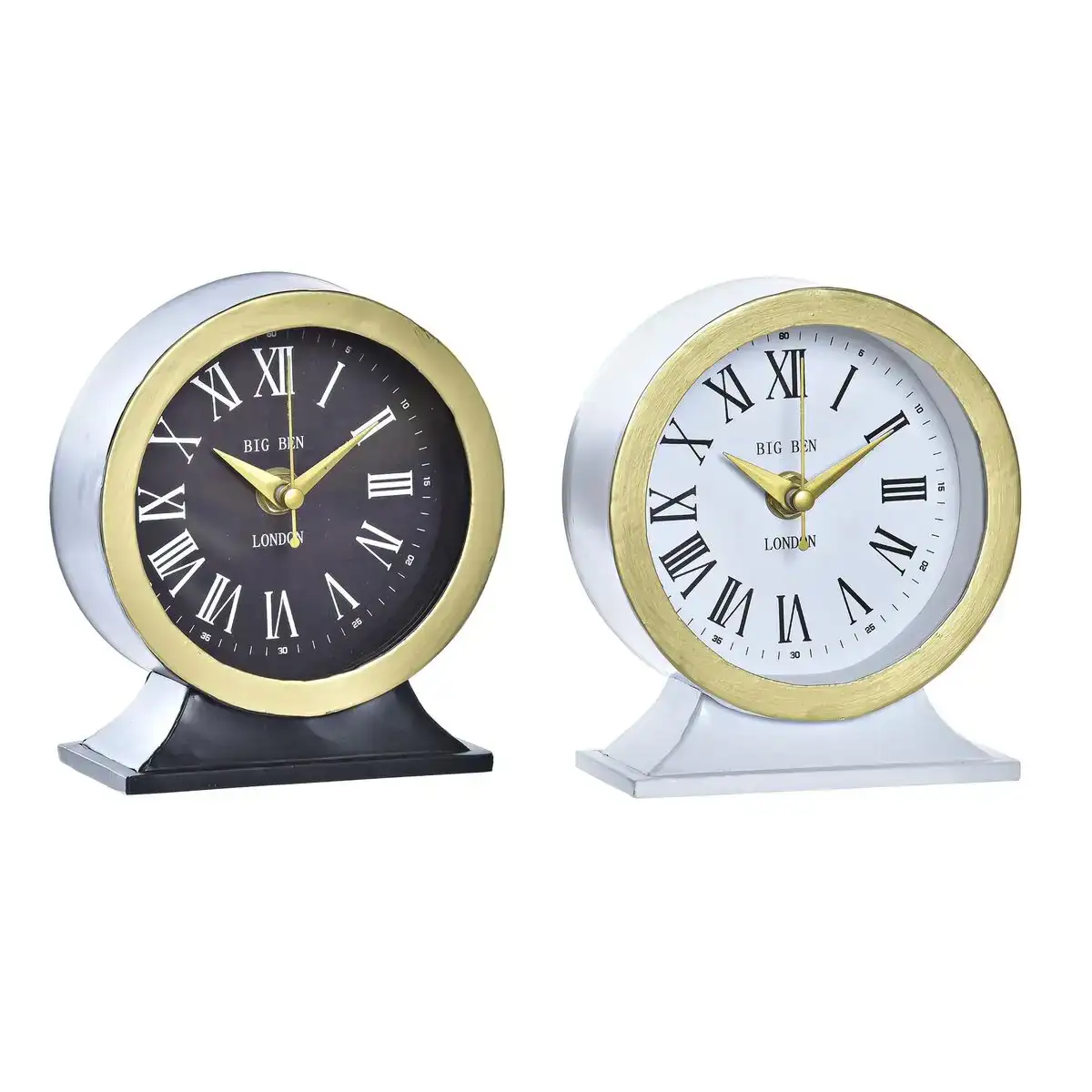 Horloge de table dkd home decor blanc noir verre fer 12 x 6 x 13 cm 2 unites _4623. DIAYTAR COTE D'IVOIRE - Votre Destination Shopping Éthique. Parcourez notre gamme et choisissez des articles qui respectent l'environnement et les communautés locales.