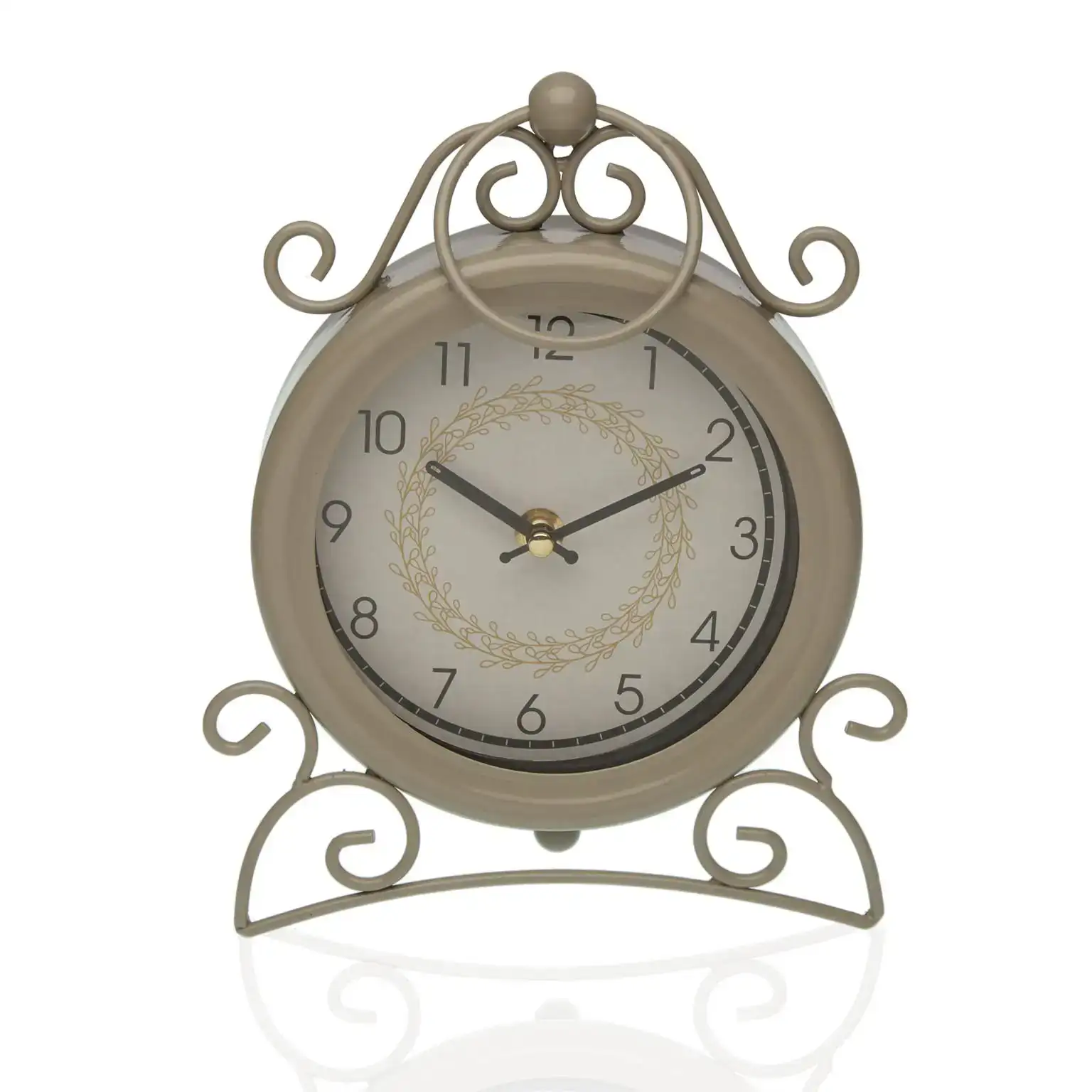 Horloge de table versa beige multicouleur metal 25 x 19 x 4 5 cm_9572. DIAYTAR COTE D'IVOIRE - Votre Destination Shopping d'Exception. Parcourez nos rayons virtuels et choisissez des produits qui incarnent l'excellence et la diversité.