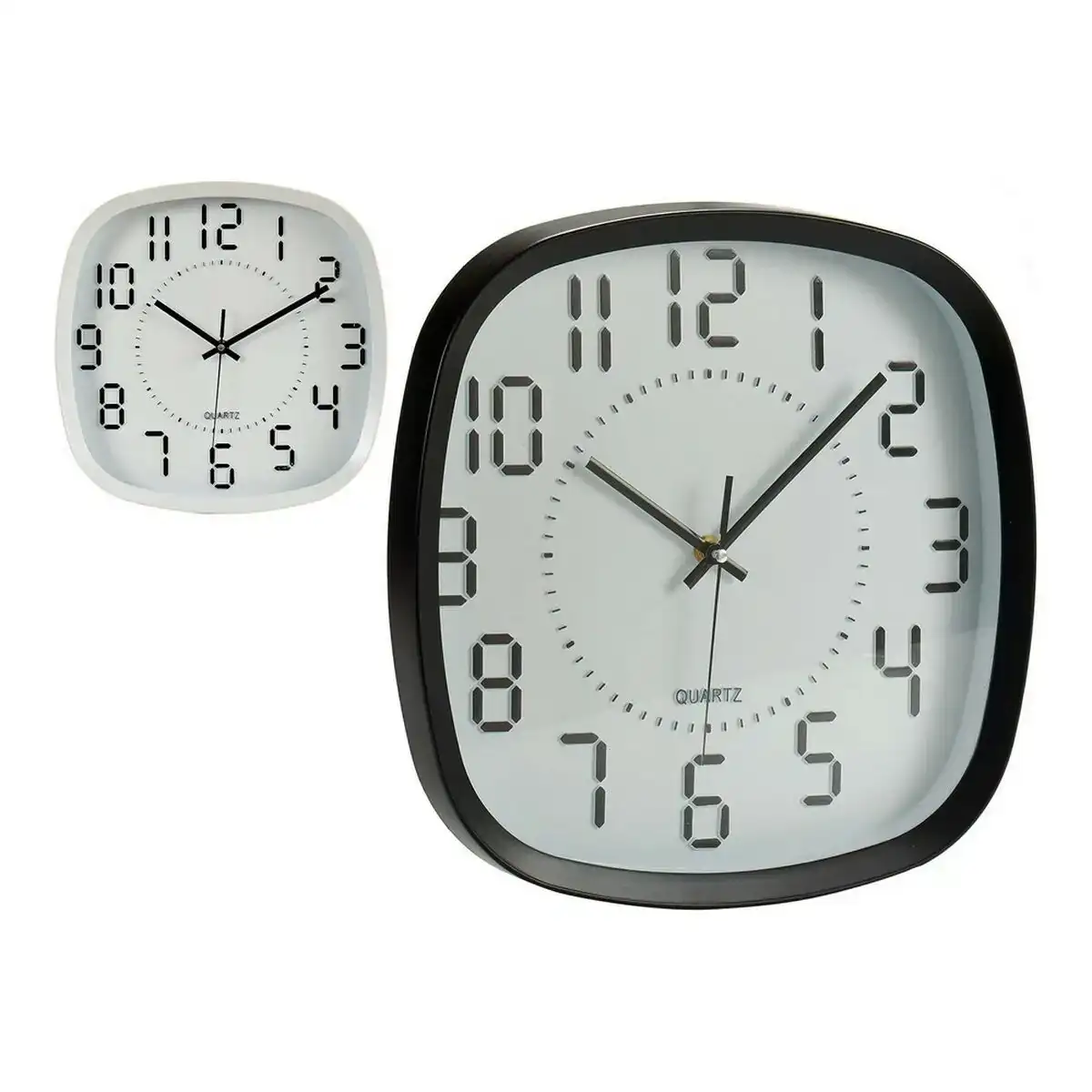 Horloge murale 24593 noir blanc plastique verre_7644. DIAYTAR COTE D'IVOIRE - L'Art de Choisir, l'Art de S'émerveiller. Explorez notre boutique en ligne et choisissez des articles qui éveillent votre sens de l'émerveillement.