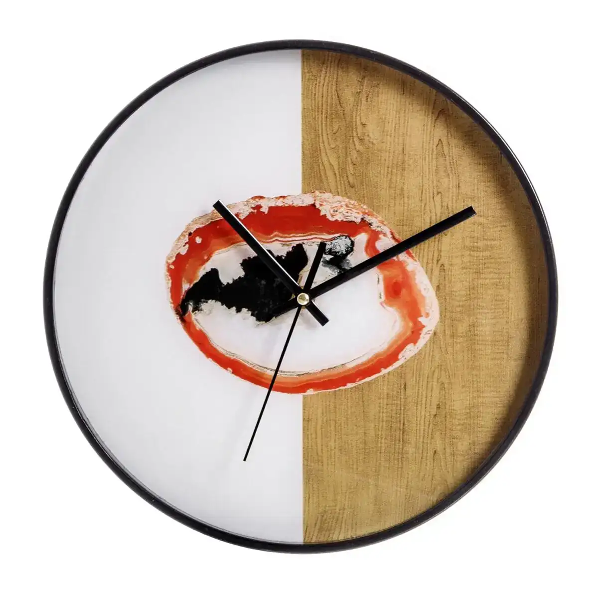 Horloge murale 30 5 x 4 3 x 30 5 cm verre dore blanc pvc_1266. DIAYTAR COTE D'IVOIRE - Votre Destination pour un Shopping Éclairé. Parcourez notre boutique en ligne pour découvrir des produits de qualité qui embelliront votre quotidien.