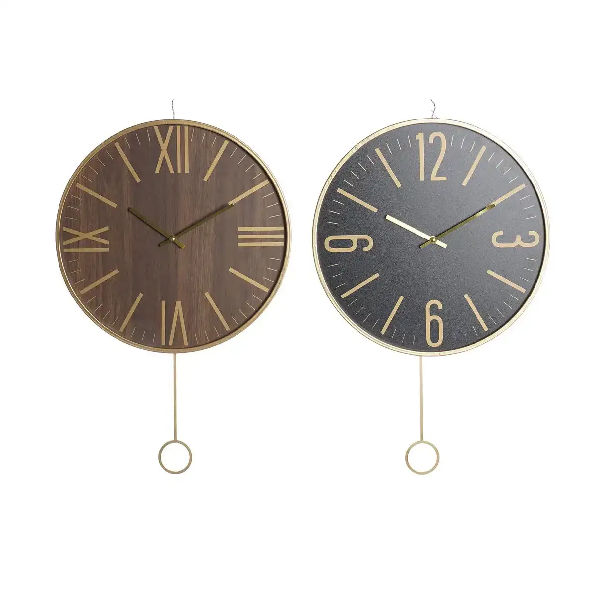Horloge murale dkd home decor 40 x 4 x 40 cm noir marron fer pendule bois mdf 2 unites _9041. DIAYTAR COTE D'IVOIRE - L'Art de Choisir, l'Art de Vivre. Parcourez notre boutique en ligne et découvrez des produits qui transforment chaque choix en une expérience enrichissante.