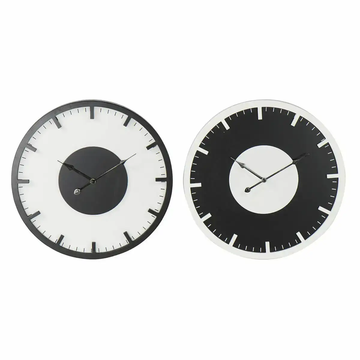 Horloge murale dkd home decor 50 x 3 5 x 50 cm noir blanc vintage bois mdf 2 unites _6622. DIAYTAR COTE D'IVOIRE - Où Choisir est une Célébration. Découvrez notre sélection de produits qui représentent la diversité et la joie du Côte d'Ivoire, à chaque étape de votre vie.