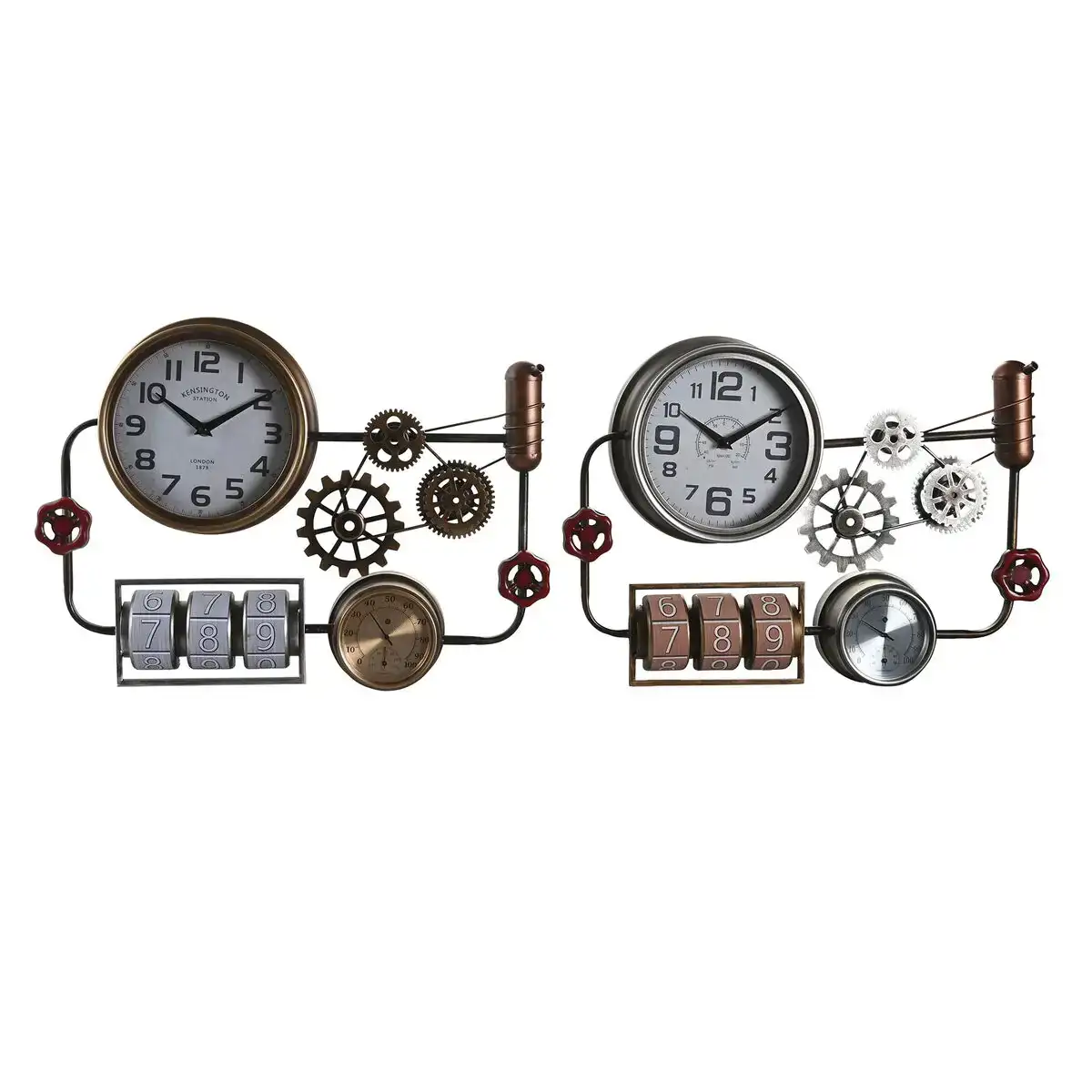 Horloge murale dkd home decor 52 5 x 9 x 39 5 cm verre fer vintage 2 unites _7794. DIAYTAR COTE D'IVOIRE - Où Votre Shopping Prend Vie. Explorez notre boutique en ligne pour trouver des articles qui vous ressemblent et qui ajoutent de l'éclat à votre quotidien.
