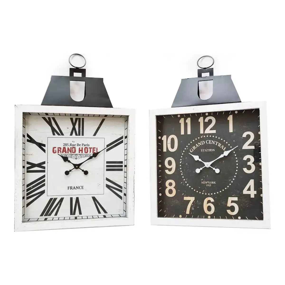 Horloge murale dkd home decor 60 x 6 x 89 cm verre noir blanc fer traditionnel bois mdf 2 unites _9598. DIAYTAR COTE D'IVOIRE - Là où Chaque Produit a son Histoire. Découvrez notre gamme de produits, chacun portant en lui le récit de l'artisanat et de la passion, pour vous offrir une expérience de shopping authentique.