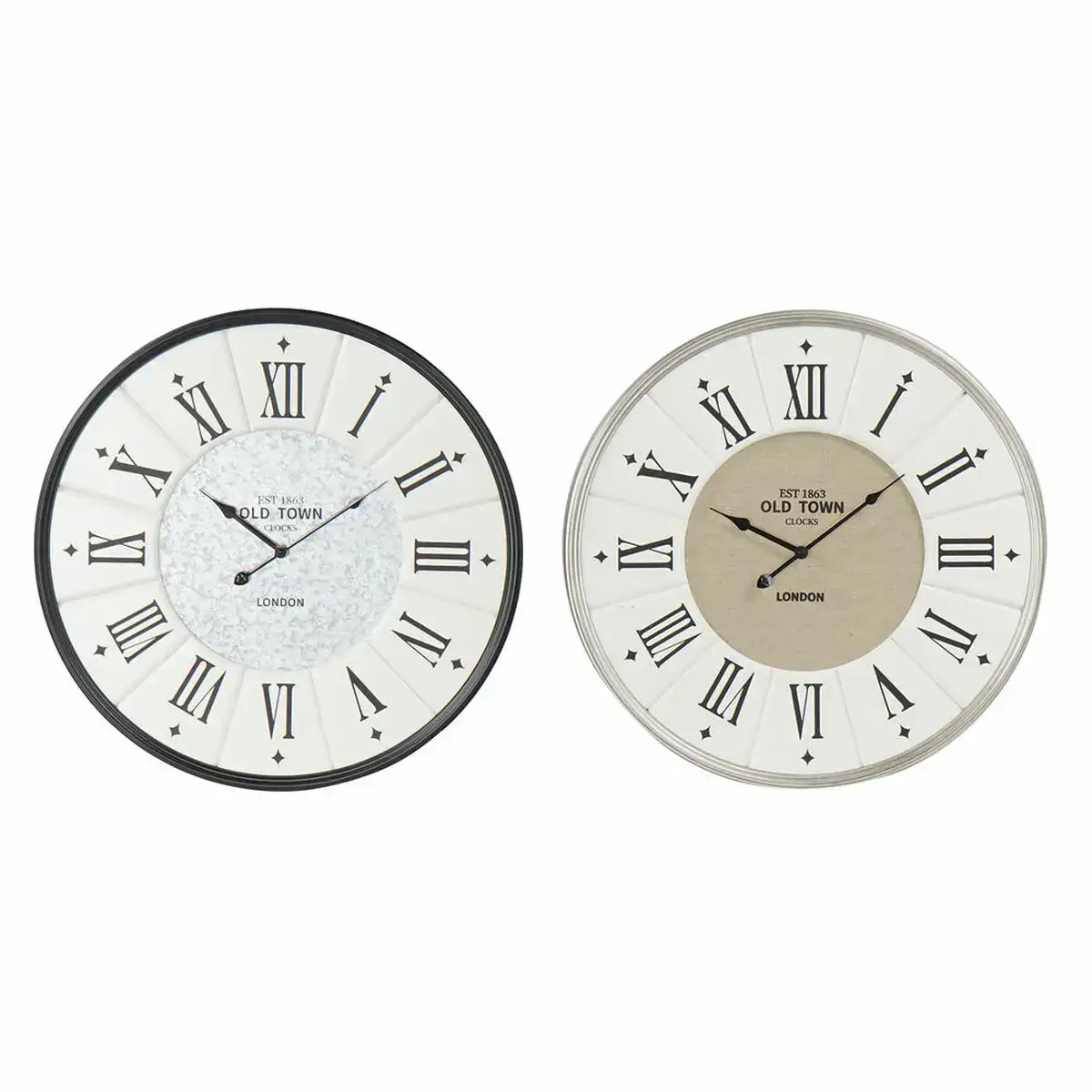Horloge murale dkd home decor gris beige fer bois mdf 60 x 5 x 60 cm 2 unites _8599. DIAYTAR COTE D'IVOIRE - Votre Destination Shopping pour Tous. Parcourez notre boutique en ligne et découvrez une variété de produits pour satisfaire tous vos besoins et désirs.