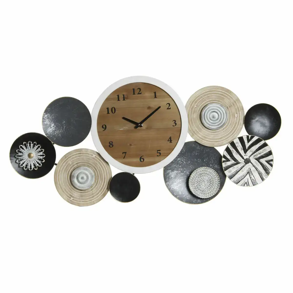 Horloge murale dkd home decor metal bois 105 4 x 6 5 x 51 5 cm _4553. DIAYTAR COTE D'IVOIRE - Votre Passage vers l'Exceptionnel. Naviguez à travers notre sélection minutieuse et découvrez des articles qui apportent une touche spéciale à chaque instant de votre vie.