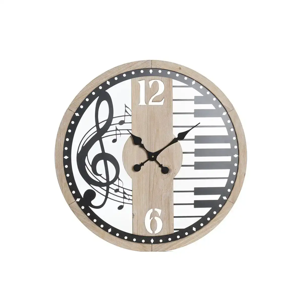 Horloge murale dkd home decor naturel noir mdf fer 60 x 4 5 x 60 cm _9564. DIAYTAR COTE D'IVOIRE - Votre Destination Shopping Incontournable. Parcourez nos rayons virtuels et trouvez des articles qui répondent à tous vos besoins, du quotidien à l'exceptionnel.