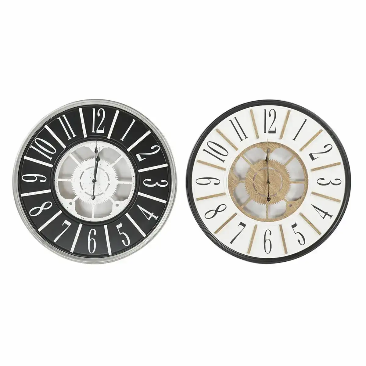 Horloge murale dkd home decor noir marron blanc fer bois mdf 60 x 5 x 60 cm 2 unites _8899. DIAYTAR COTE D'IVOIRE - Votre Destination pour un Shopping Réfléchi. Découvrez notre gamme variée et choisissez des produits qui correspondent à vos valeurs et à votre style de vie.