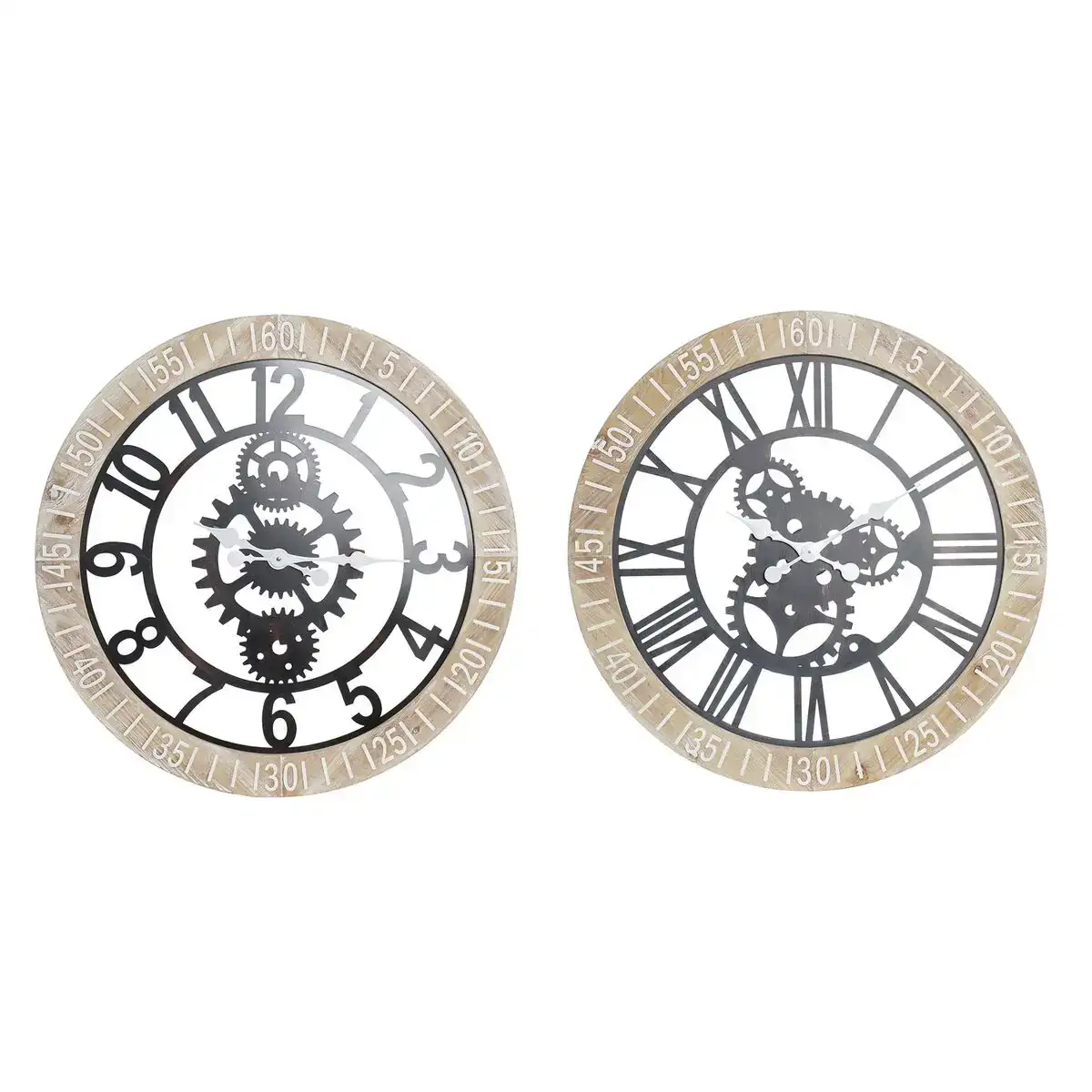 Horloge murale dkd home decor noir naturel fer plastique bois mdf engrenage 76 x 4 5 x 76 cm 2 unites _2493. DIAYTAR COTE D'IVOIRE - Là où Chaque Produit Est une Trouvaille. Explorez notre sélection minutieuse et découvrez des articles qui correspondent à votre style de vie et à vos aspirations.