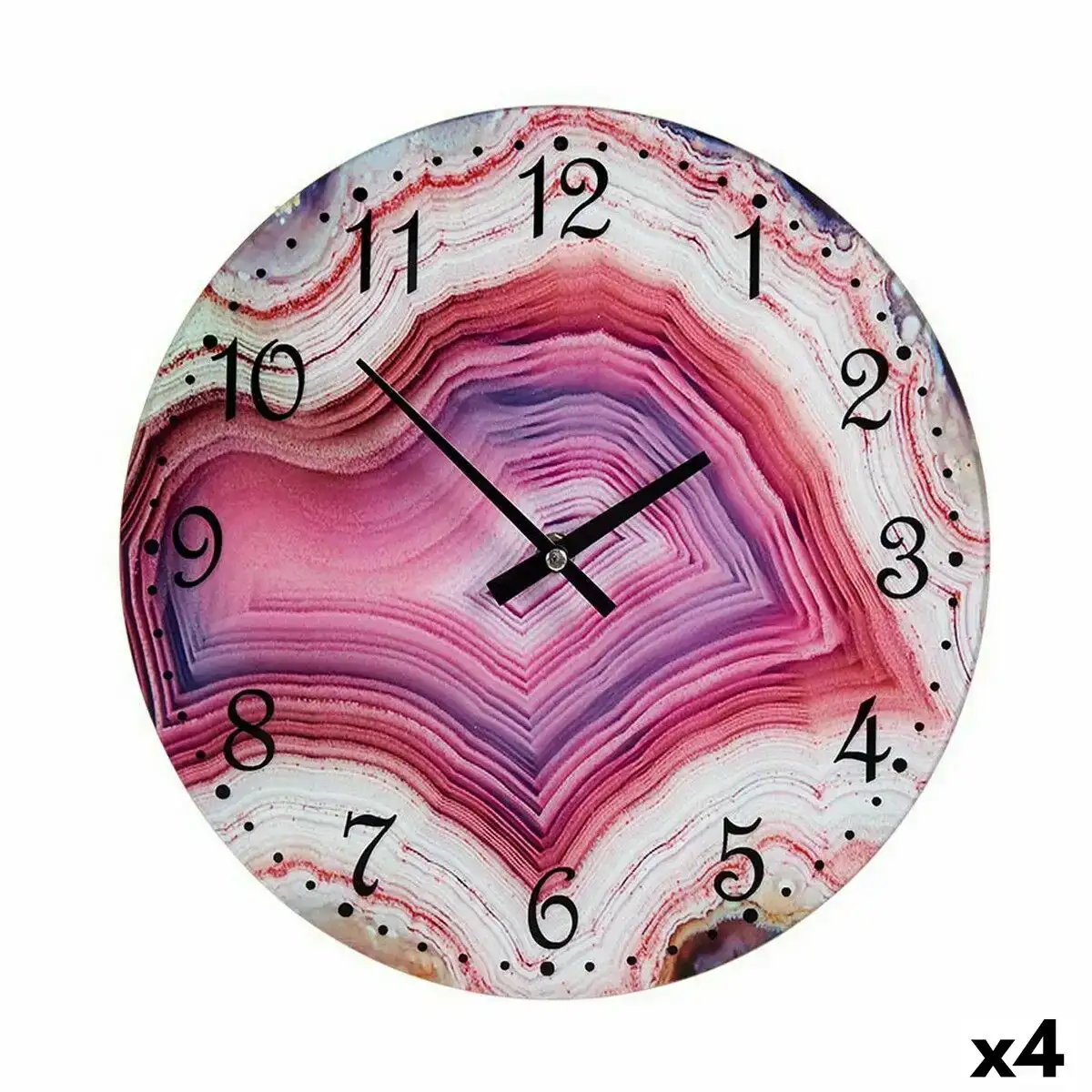 Horloge murale marbre rose verre 30 x 4 x 30 cm 4 unites _6443. DIAYTAR COTE D'IVOIRE - Votre Destination Shopping Authentique. Explorez notre boutique en ligne et découvrez des trésors qui reflètent l'âme du Côte d'Ivoire, pour une expérience shopping unique.
