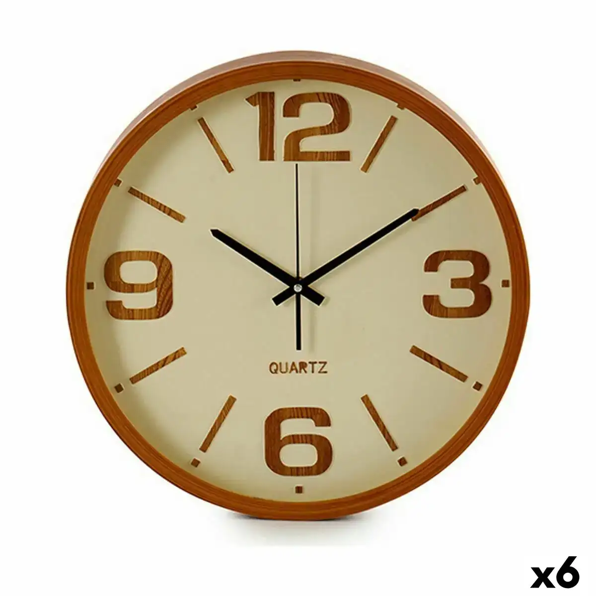 Horloge murale marron metal verre plastique 40 x 5 x 40 cm 6 unites _9466. DIAYTAR COTE D'IVOIRE - L'Art de Choisir, l'Art de Vivre. Parcourez notre boutique en ligne et choisissez parmi des produits de qualité qui ajoutent de l'élégance à votre quotidien.