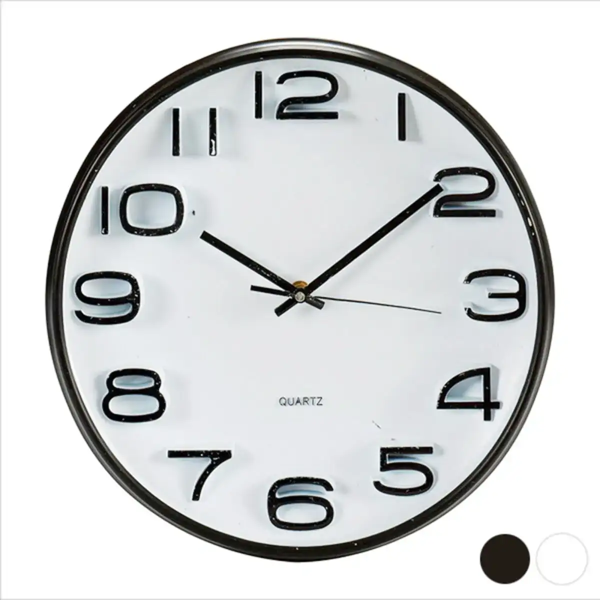 Horloge murale noir blanc plastique verre_9987. DIAYTAR COTE D'IVOIRE - Où Chaque Détail Compte. Naviguez à travers notre gamme variée et choisissez des articles qui ajoutent une touche spéciale à votre quotidien, toujours avec qualité et style.