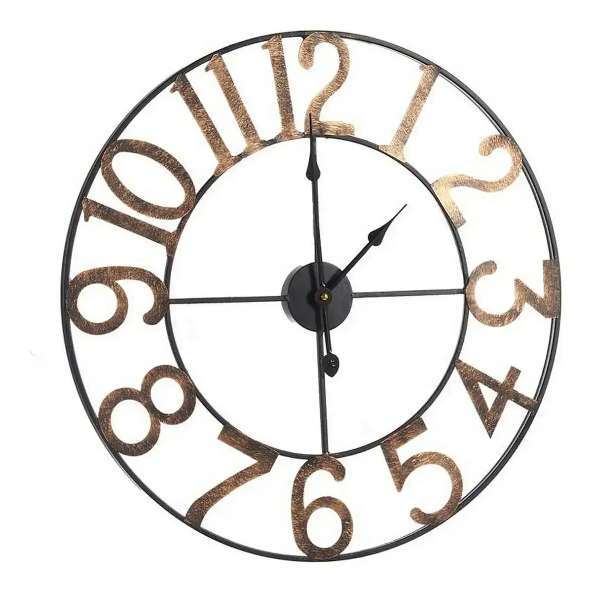 Horloge murale noir dore metal 60 x 4 5 x 60 cm _3278. DIAYTAR COTE D'IVOIRE - Votre Passage vers la Découverte. Explorez notre boutique en ligne pour trouver des trésors qui vous attendent, du traditionnel à l'avant-garde.