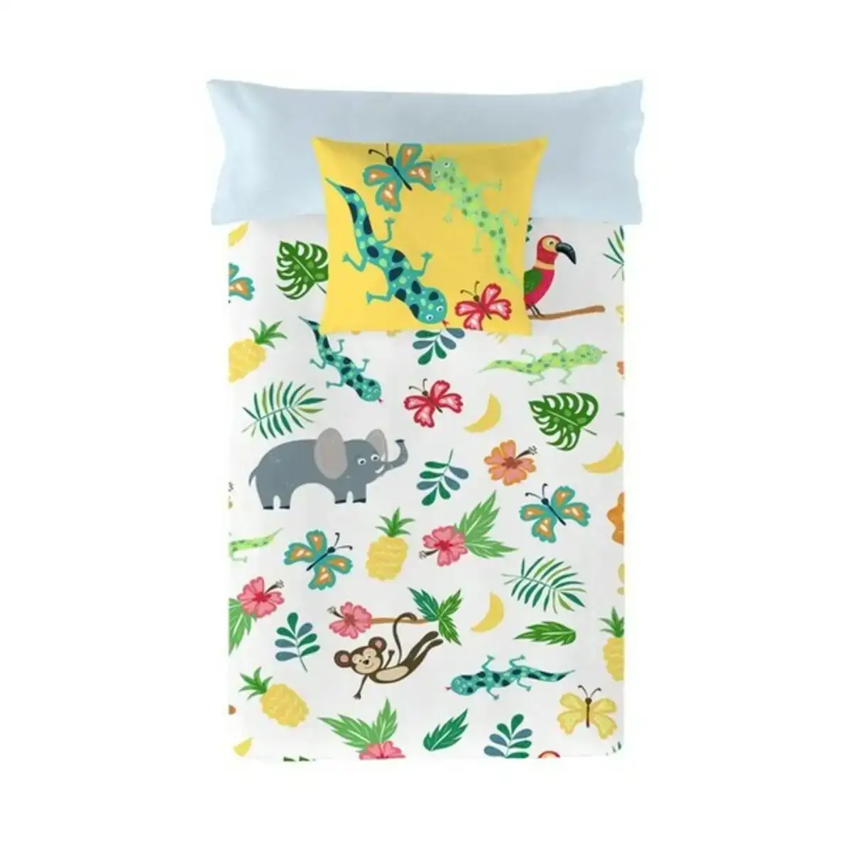 Housse de couette costura jungle exotic lit 1 persone 150 x 220 cm _2546. DIAYTAR COTE D'IVOIRE - Là où Choisir est une Affirmation de Style. Naviguez à travers notre boutique en ligne et choisissez des produits qui vous distinguent et vous valorisent.