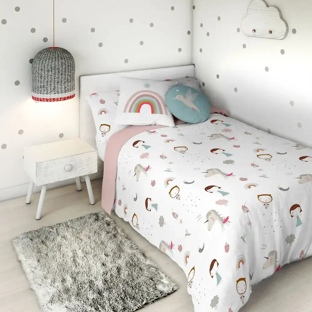 Housse de couette haciendo el indio unicorn rose_2227. DIAYTAR COTE D'IVOIRE - Votre Portail Vers l'Exclusivité. Explorez notre boutique en ligne pour découvrir des produits uniques et raffinés, conçus pour ceux qui recherchent l'excellence.