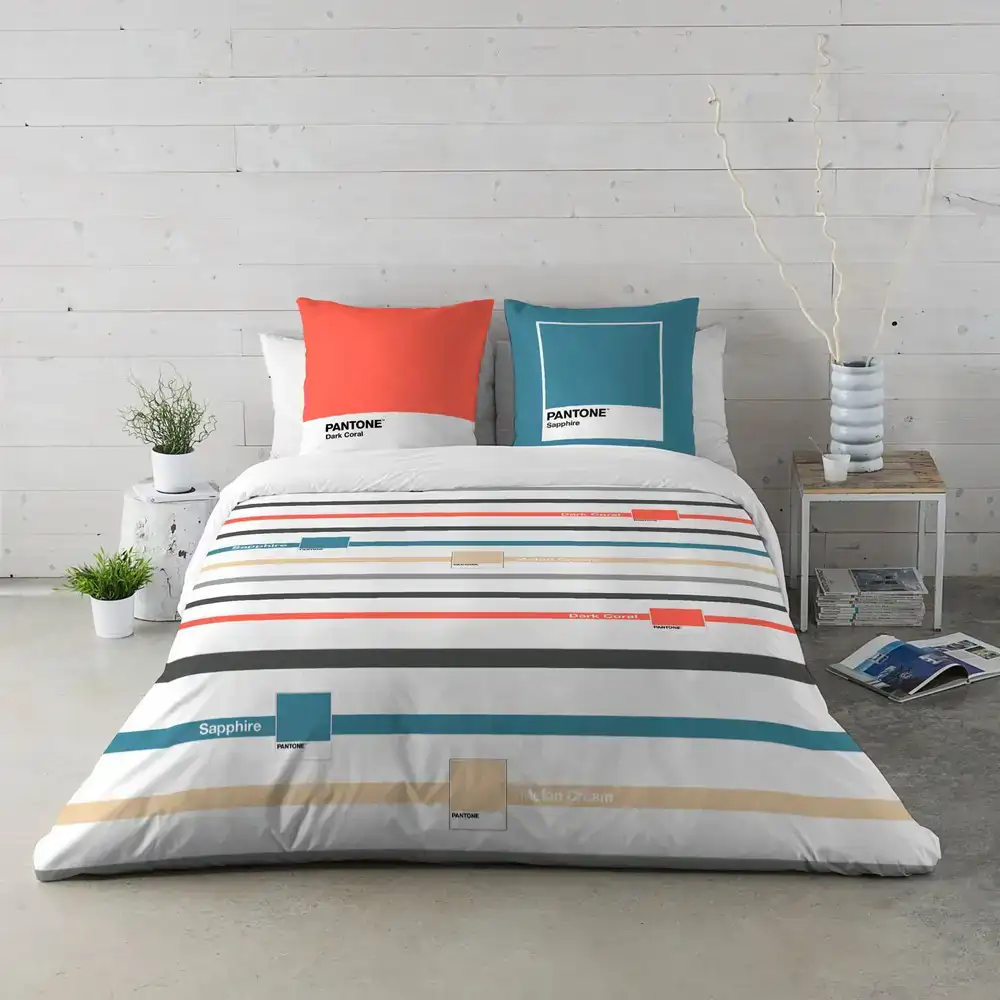 Housse de couette narrow pantone_1697. DIAYTAR COTE D'IVOIRE - L'Art de Choisir, l'Art de Se Distinquer. Naviguez à travers notre catalogue et choisissez des produits qui ajoutent une note d'élégance à votre style unique.