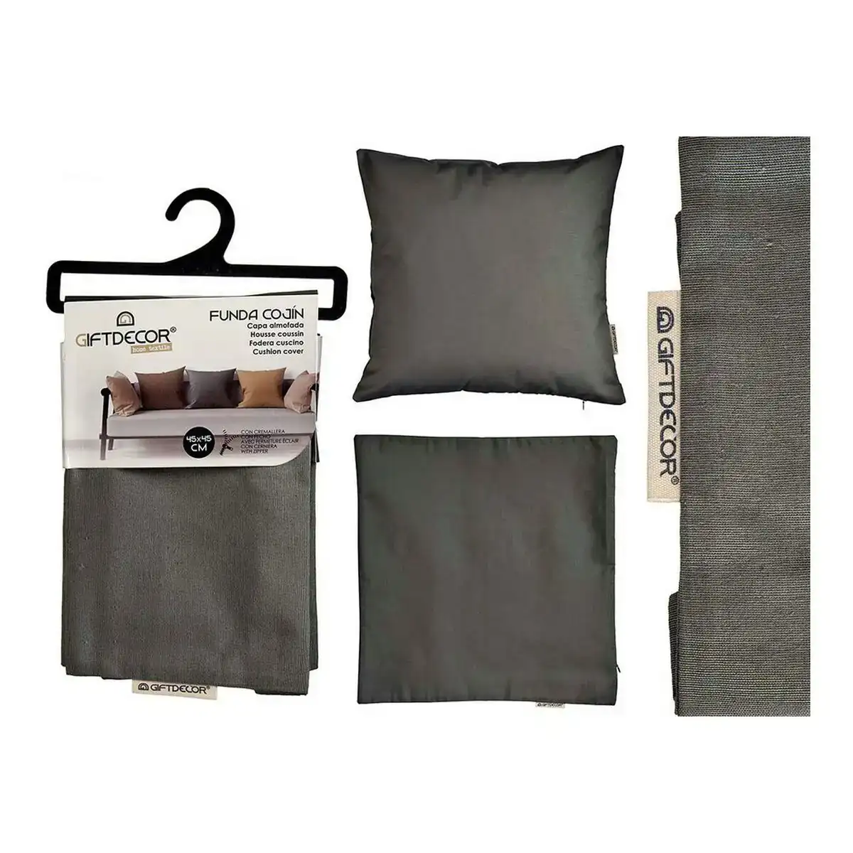 Housse de coussin anthracite 45 x 0 5 x 45 cm 60 x 0 5 x 60 cm_1435. DIAYTAR COTE D'IVOIRE - Là où Chaque Produit Est une Trouvaille. Explorez notre sélection minutieuse et découvrez des articles qui correspondent à votre style de vie et à vos aspirations.