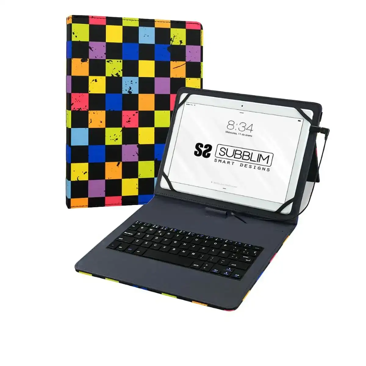 Housse pour tablette et clavier subblim squares espagnol qwerty_7514. Entrez dans l'Univers de DIAYTAR COTE D'IVOIRE - Où l'Authenticité Renouvelle Votre Quotidien. Explorez notre gamme de produits et trouvez des articles qui reflètent votre essence.