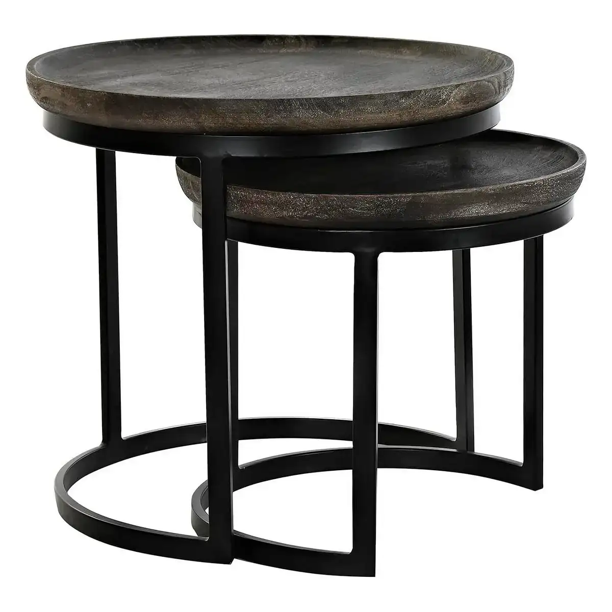 Jeu de 2 tables dkd home decor 55 x 55 x 50 cm noir metal marron bois de manguier 52 x 52 x 45 cm_8417. DIAYTAR COTE D'IVOIRE - Là où le Shopping Devient une Expérience. Naviguez à travers notre catalogue diversifié et découvrez des produits qui ajoutent de la couleur et de la passion à votre vie.