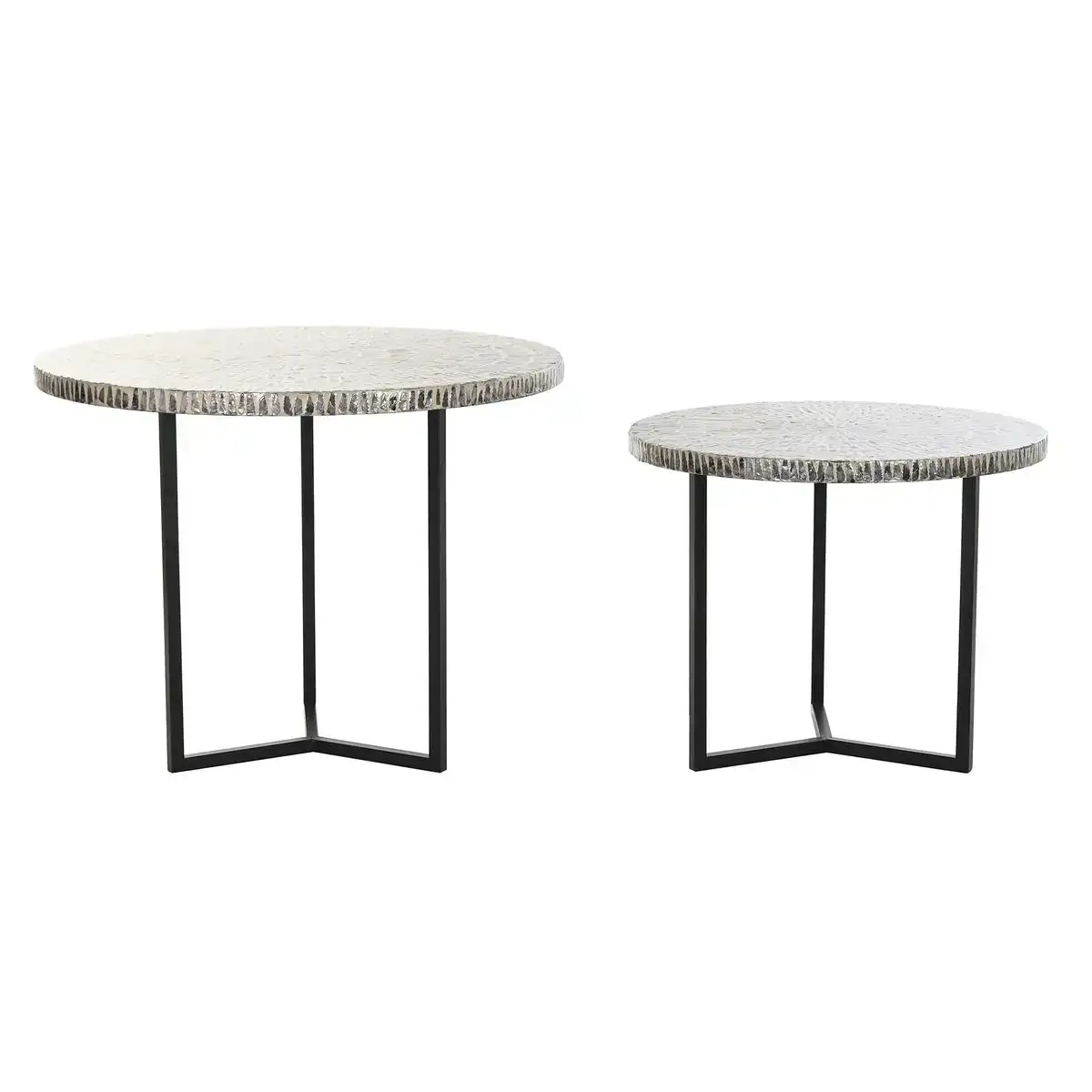 Jeu de 2 tables dkd home decor beige gris fer nacre noire 76 x 76 x 60 cm_6932. DIAYTAR COTE D'IVOIRE - Où Votre Shopping Prend Vie. Explorez notre boutique en ligne pour trouver des articles qui vous ressemblent et qui ajoutent de l'éclat à votre quotidien.