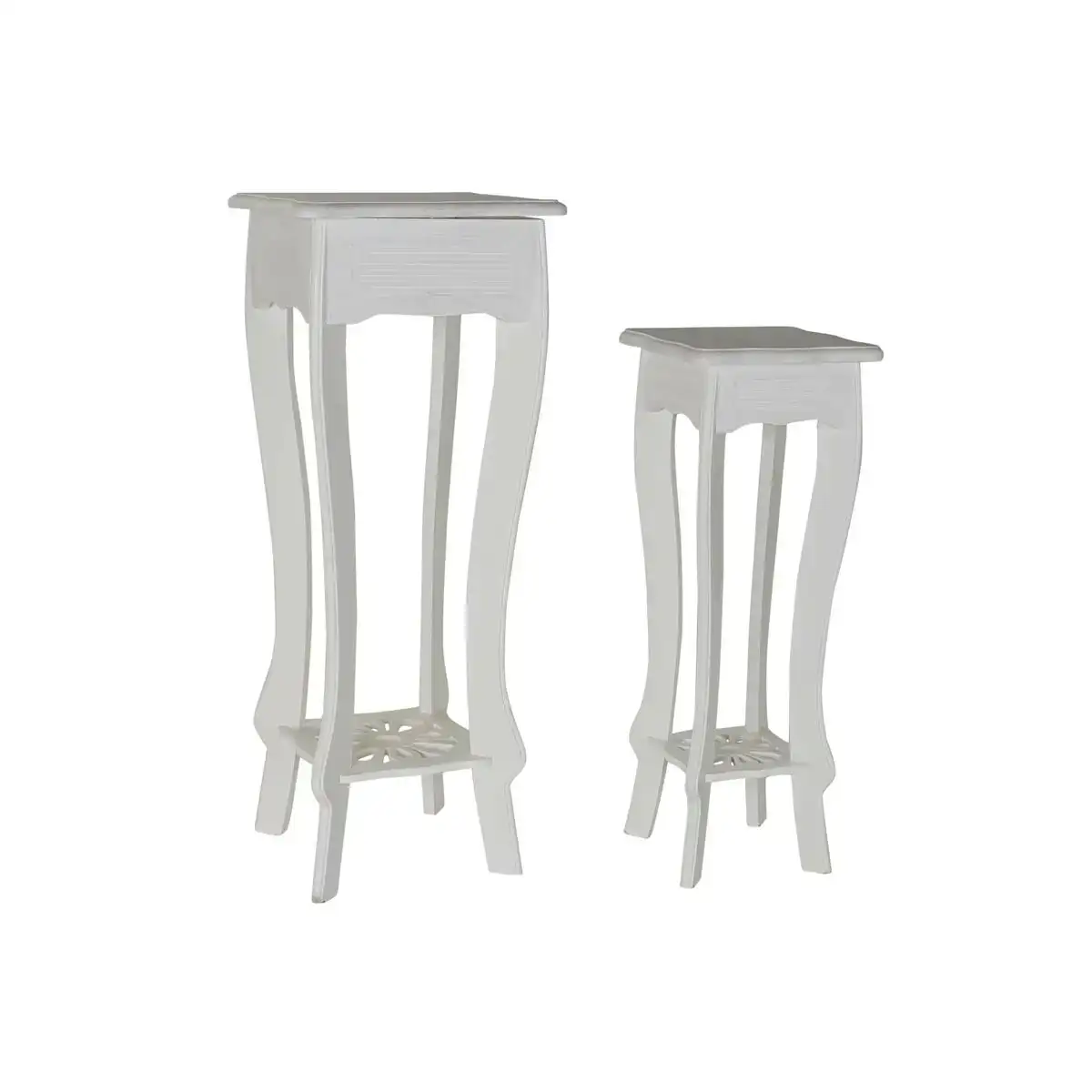 Jeu de 2 tables dkd home decor blanc 30 x 30 x 76 cm bois mdf_7975. DIAYTAR COTE D'IVOIRE - Où Choisir est un Plaisir Responsable. Explorez notre boutique en ligne et adoptez des produits qui reflètent notre engagement envers la durabilité.