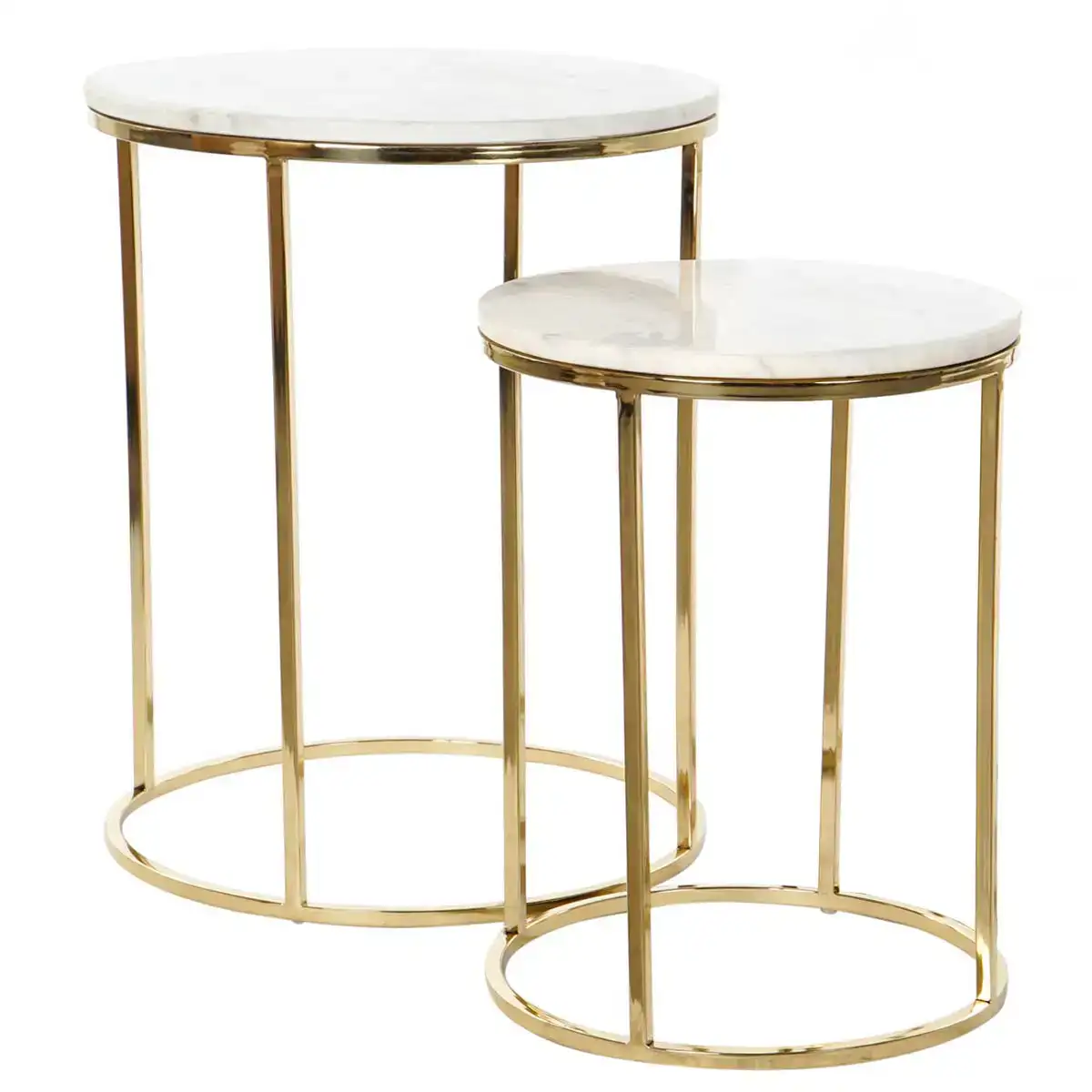 Jeu de 2 tables dkd home decor blanc dore aluminium marbre 46 x 46 x 58 cm_3352. DIAYTAR COTE D'IVOIRE - Votre Passage vers le Raffinement. Plongez dans notre univers de produits exquis et choisissez des articles qui ajoutent une touche de sophistication à votre vie.