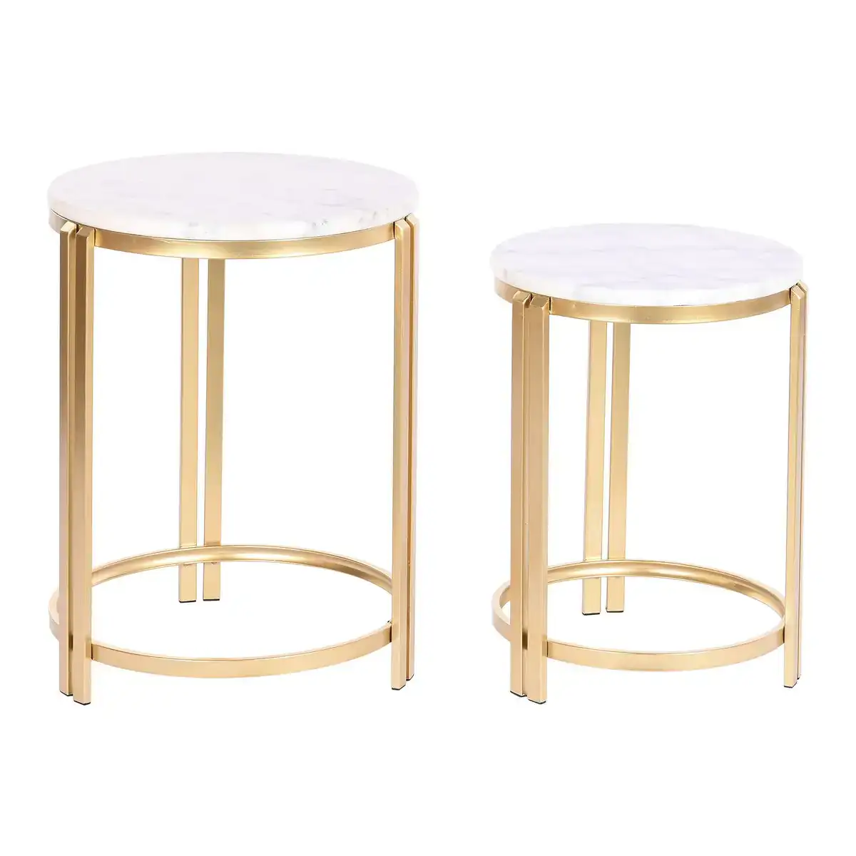 Jeu de 2 tables dkd home decor blanc dore metal marbre 40 x 40 x 55 cm_8521. DIAYTAR COTE D'IVOIRE - Votre Destination Shopping Inspirante. Explorez notre catalogue pour trouver des articles qui stimulent votre créativité et votre style de vie.