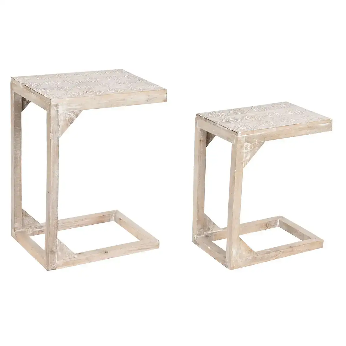 Jeu de 2 tables dkd home decor blanc marron bois de manguier 48 3 x 35 5 x 65 4 cm_5290. DIAYTAR COTE D'IVOIRE - Où Choisir est un Voyage Cultuel. Explorez notre boutique en ligne et découvrez des produits qui célèbrent la richesse et la diversité culturelle du Côte d'Ivoire.