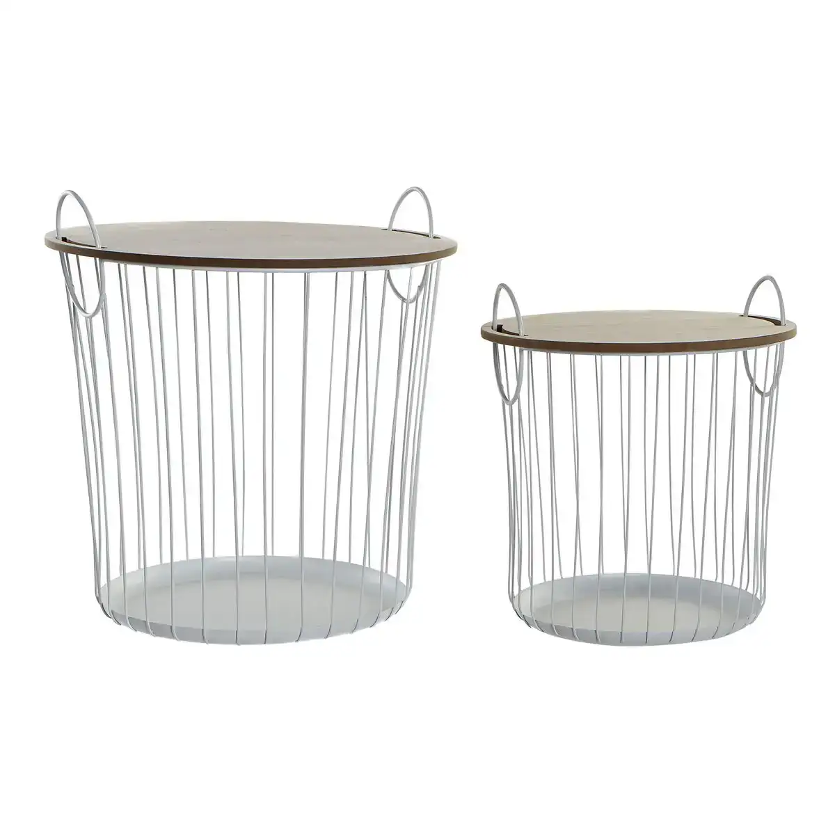 Jeu de 2 tables dkd home decor blanc naturel fer bois mdf 43 x 43 x 46 cm_8188. DIAYTAR COTE D'IVOIRE - L'Univers du Choix et de l'Authenticité. Explorez notre catalogue et découvrez des articles qui incarnent le patrimoine du Côte d'Ivoire et la modernité du monde.