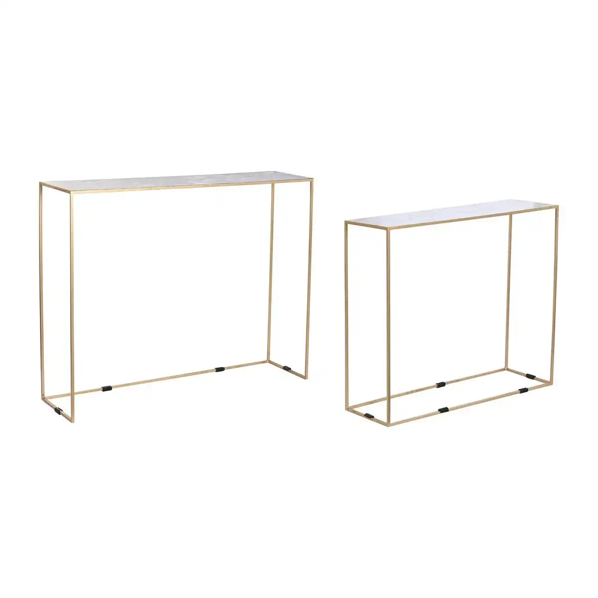 Jeu de 2 tables dkd home decor blanc noir dore fer 100 x 28 x 80 cm_5157. DIAYTAR COTE D'IVOIRE - Où Choisir Devient une Expression de Soi. Découvrez notre boutique en ligne et trouvez des articles qui révèlent votre personnalité et votre style.
