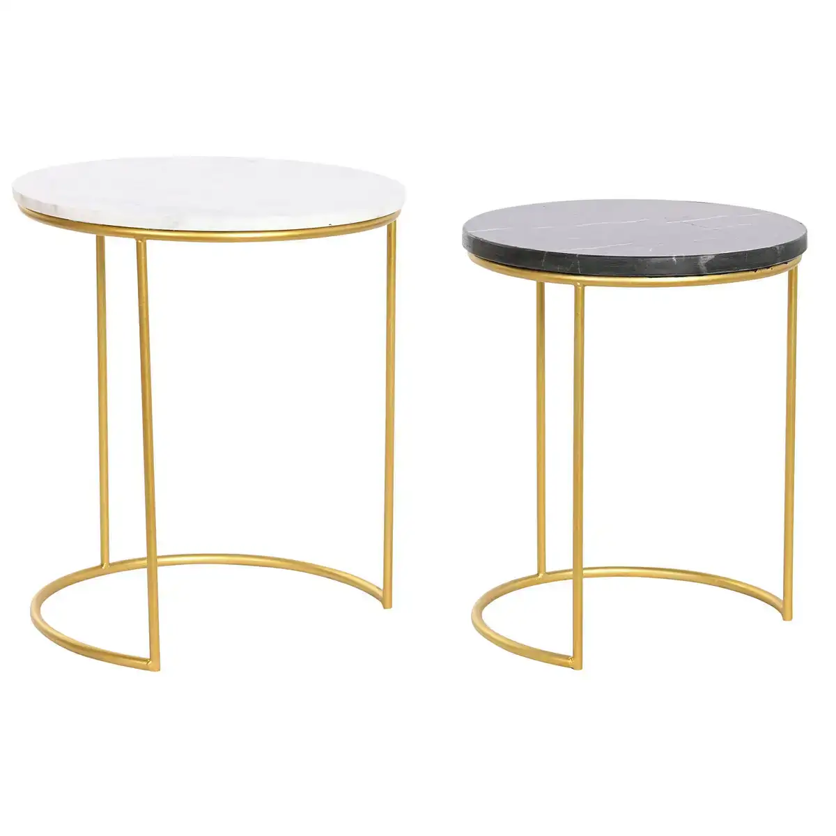 Jeu de 2 tables dkd home decor blanc noir dore metal marbre 40 x 40 x 46 5 cm_2923. Bienvenue sur DIAYTAR COTE D'IVOIRE - Où Chaque Détail compte. Plongez dans notre univers et choisissez des produits qui ajoutent de l'éclat et de la joie à votre quotidien.