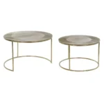 Jeu de 2 tables dkd home decor dore metal aluminium 76 x 76 x 44 cm_2535. DIAYTAR COTE D'IVOIRE - Où Chaque Produit est une Promesse de Qualité. Explorez notre boutique en ligne et choisissez des produits qui répondent à vos exigences élevées.