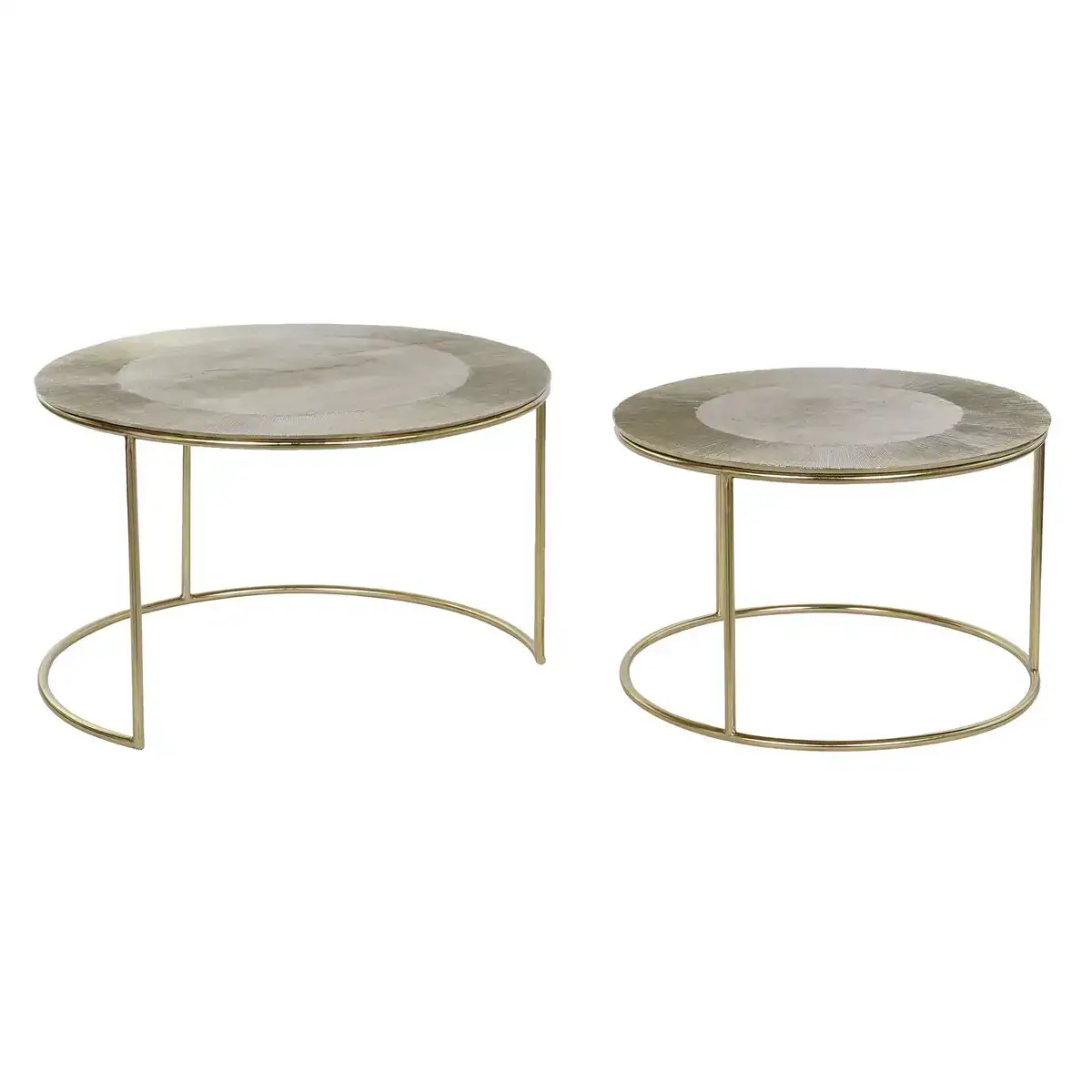 Jeu de 2 tables dkd home decor dore metal aluminium 76 x 76 x 44 cm_2535. DIAYTAR COTE D'IVOIRE - Où Chaque Produit est une Promesse de Qualité. Explorez notre boutique en ligne et choisissez des produits qui répondent à vos exigences élevées.