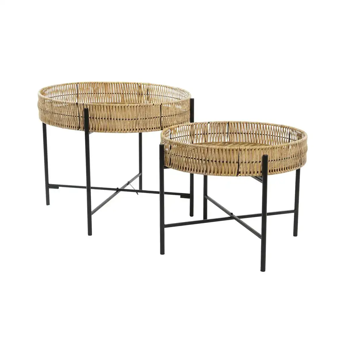 Jeu de 2 tables dkd home decor marron noir metal bambou 64 x 64 x 48 5 cm_7810. Plongez dans l'Expérience DIAYTAR COTE D'IVOIRE - Où Chaque Produit a une Histoire. Explorez notre boutique en ligne pour trouver des articles qui incarnent la passion et la créativité du Côte d'Ivoire.