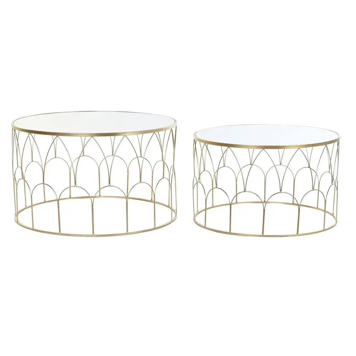 Jeu de 2 tables dkd home decor miroir dore metal 80 x 80 x 47 cm_9705. DIAYTAR COTE D'IVOIRE - Où Chaque Produit est une Histoire à Raconter. Découvrez notre sélection de produits qui vous permettent de créer votre propre récit à travers vos achats.